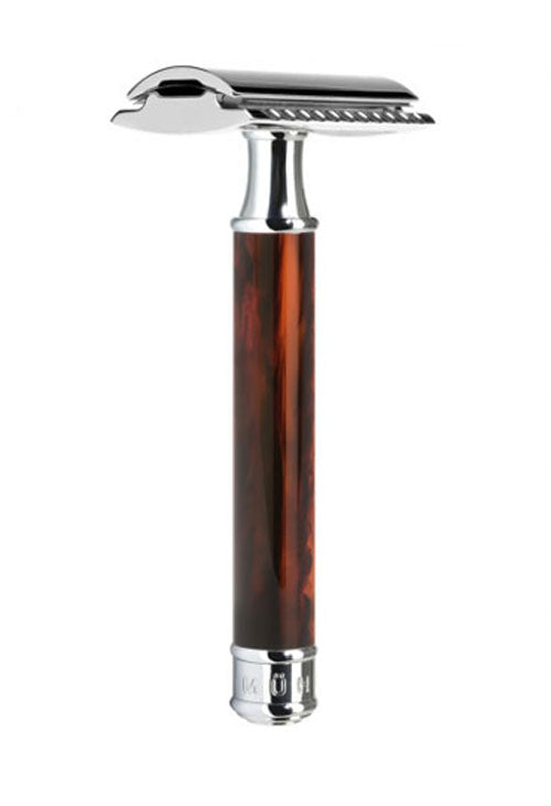 MÜHLE R108 Traditional Closed Comb Safety Razor with Tortoiseshell Handle - Orcadia