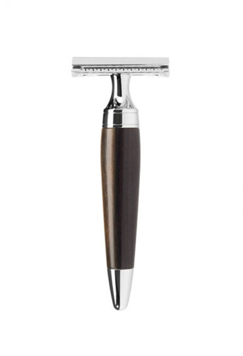 Muhle Stylo Double Edged Razor with African Blackwood Handle Closed Comb R75SR - Orcadia