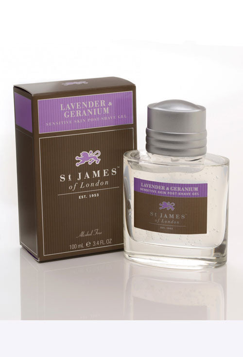 St James of London Lavender & Geranium Post Shave Gel 100ml - Orcadia