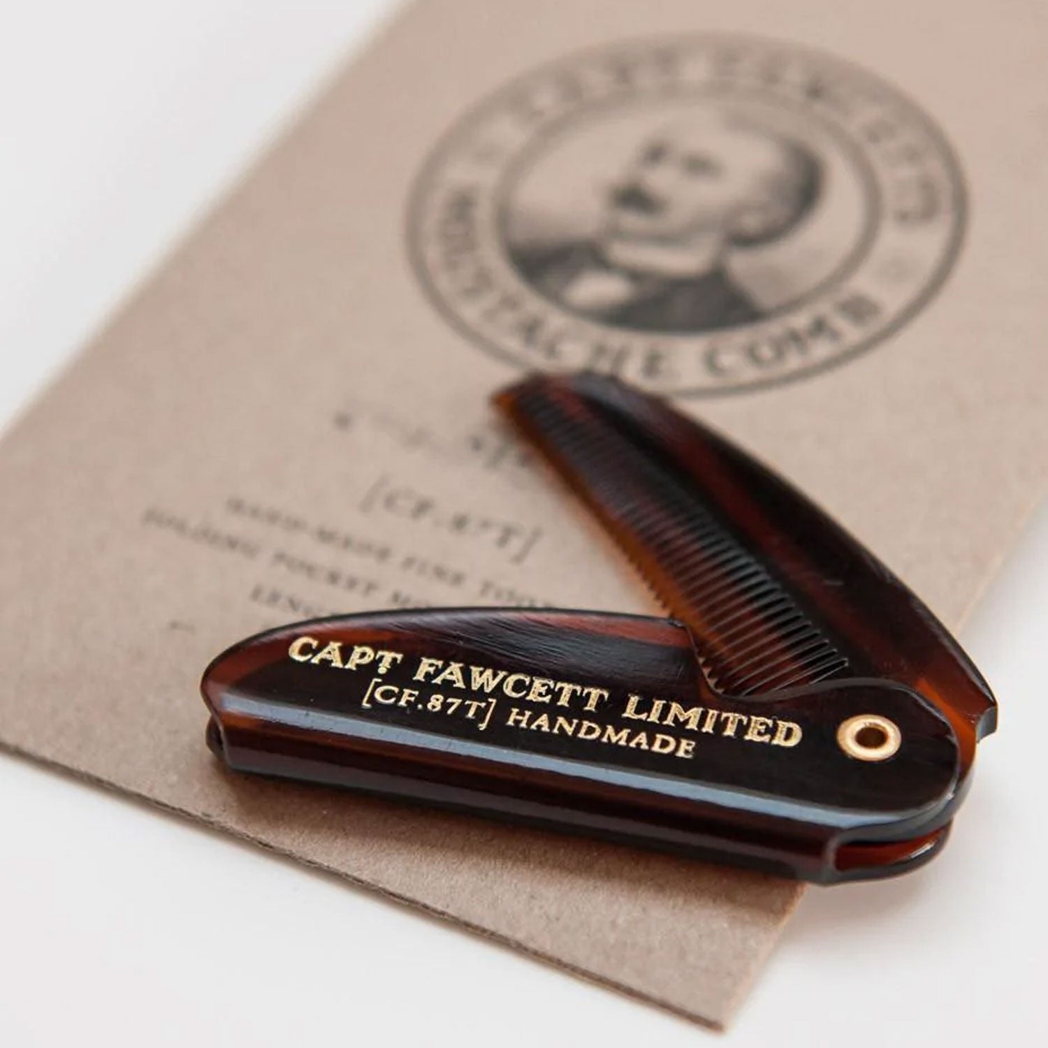 Captain Fawcett Folding Pocket Moustache Comb - Orcadia