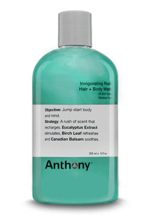 Anthony Logistics Invigorating Rush Hair and Body Wash 355ml | Body Wash for Men - Orcadia