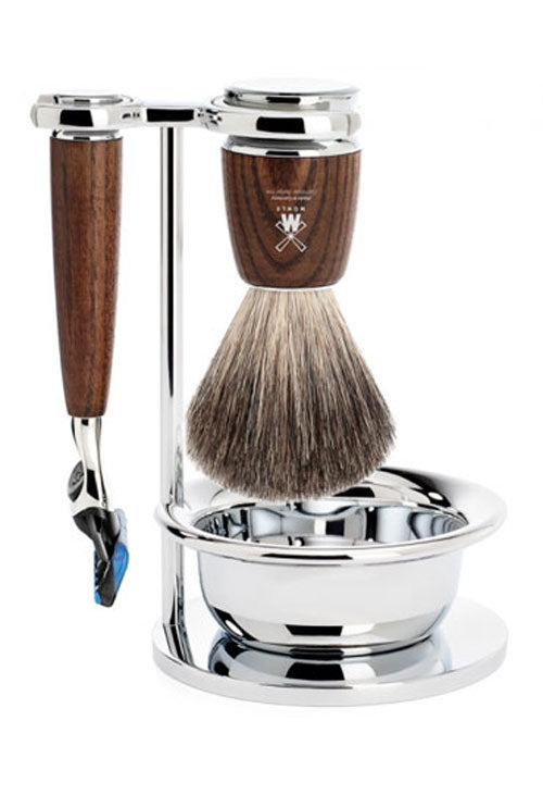 Muhle Rytmo 4 Piece Steamed Ash Shaving Set Gillette Fusion S 81 H220 SF - Orcadia