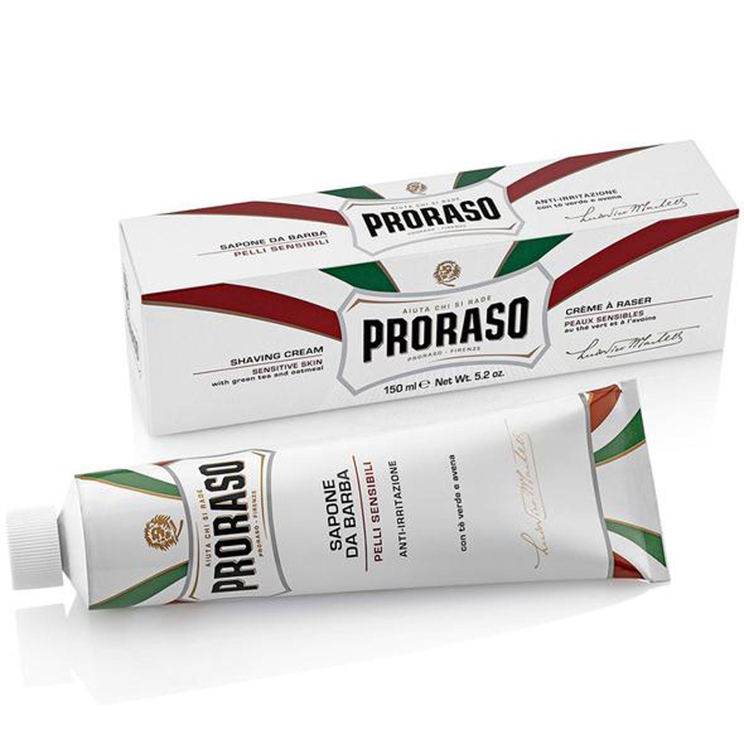 Proraso Green Tea & Oatmeal Sensitive Shaving Cream Tube 150ml - Orcadia