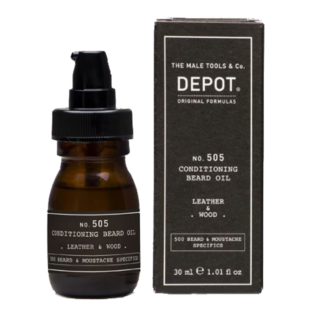 Depot - No.505 Conditioning Beard Oil Leather & Wood 30ml - Orcadia