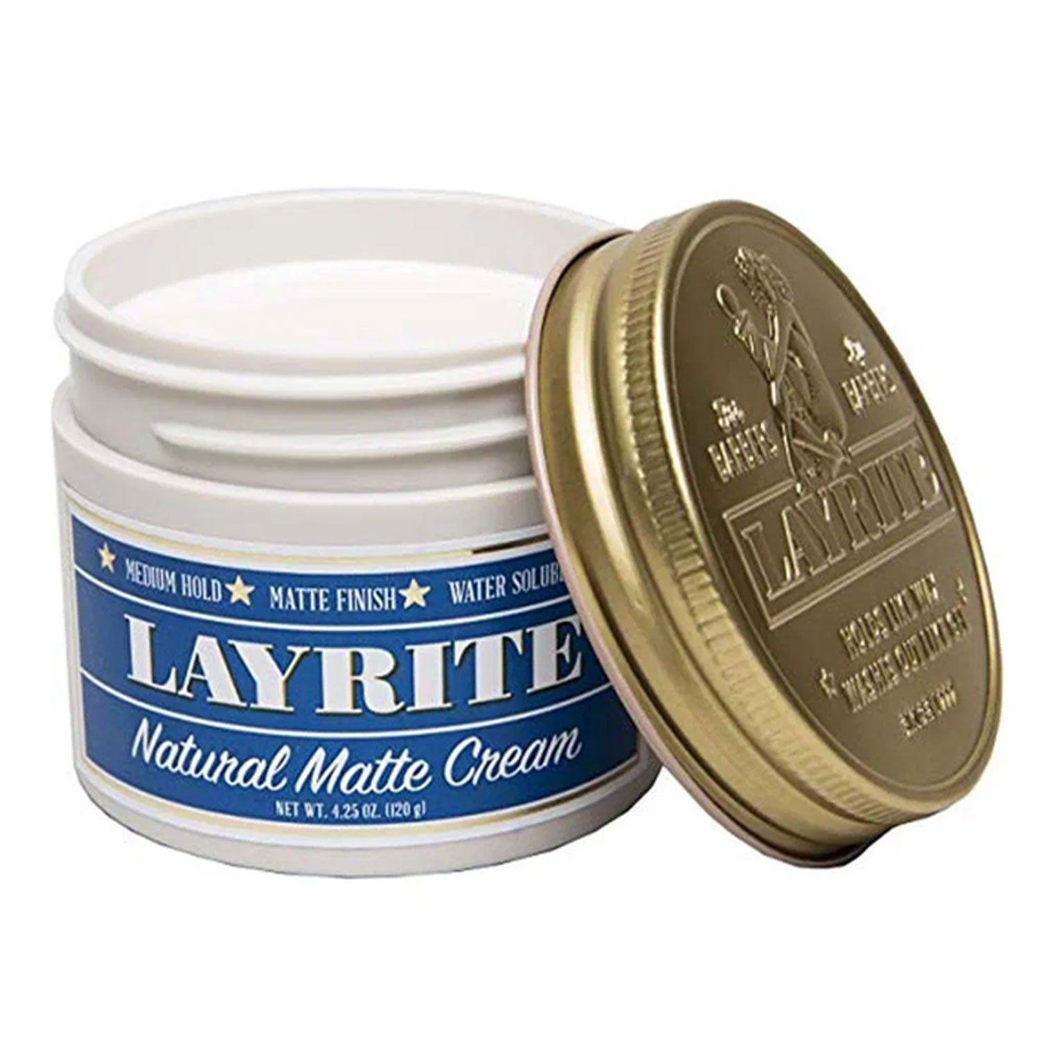 Layrite Natural Matte Cream Pomade 120g | Medium Hold Styling Pomade - Orcadia